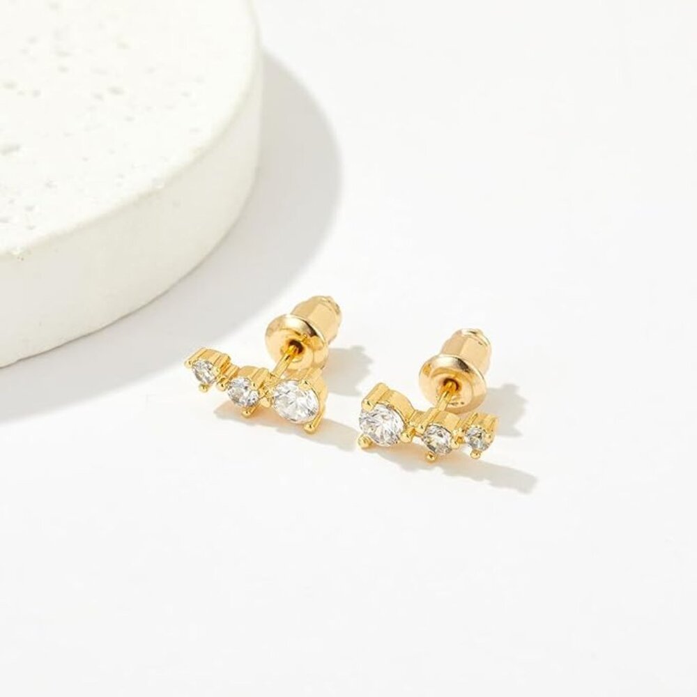 New Huggie Earrings Women 14k Gold Plated